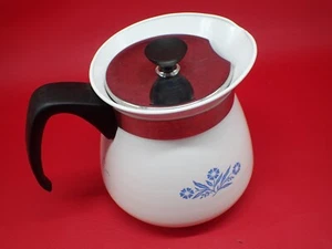 Vintage Corning Ware Blue Cornflower 2 Qt 8 Cups Coffee Tea Pot w/ Lid - Picture 1 of 15