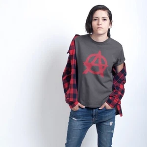 Anarchist T-Shirt Punk Metal Goth Protest Political Womens Softstyle T Shirt - Picture 1 of 16