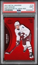 2021-22 Skybox Metal Universe Cale Makar Precious Metal Gems Red PMG /100 PSA 9
