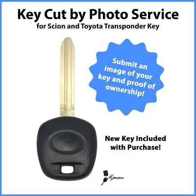 -Key Cut by Photo- Service for Toyota & Scion Transponder Key 89785-08040 DST 80 - Image 1 of 4