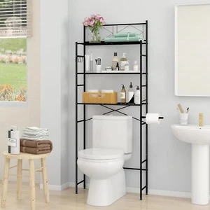 over the Toilet Storage Rack,Metal 3-Tier over Toilet Organizer Shelf,Freestandi - Picture 1 of 9