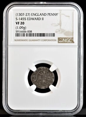1307-27 England Penny Edward II Silver Penny S-1455 NGC VF 20 - Image 1 of 4