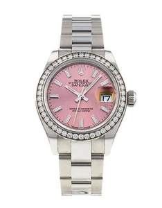 Rolex Datejust Lady 28 279384 RBR Steel & White Gold 28mm Pink Dial Watch - Picture 1 of 4