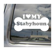 I Heart Love My Stabyhoun - Purebred Dog Bone Car Vinyl Decal Sticker 13963