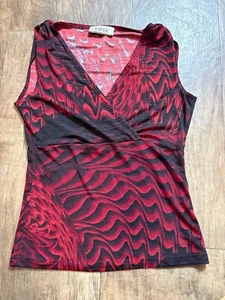 Blusa A Byer Top Mujer Mediana Roja Sin Mangas Vintage Acetato Spandex RN 31310 - Imagen 1 de 5