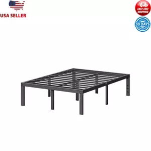Heavy Duty Queen Bed Frame Metal Platform 18 Inch Noise Free Easy Assembly New - Picture 1 of 6