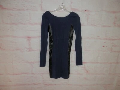 Frenchi Juniors XS 人造黑色皮革侧面合身弹力俱乐部连衣裙 4772 — 第 1/4 张图片