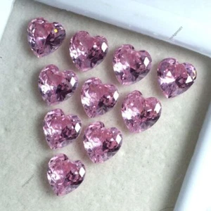12 PCS Natural Pink Ceylon Sapphire Heart Cut Loose Gemstone CERTIFIED Lot 6 MM - Foto 1 di 4