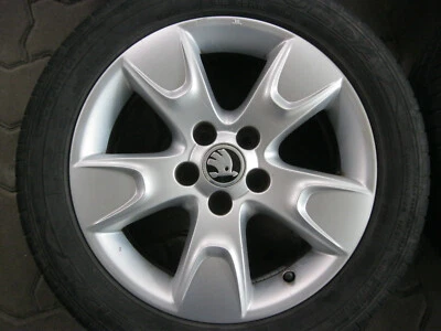 1x Alufelge Rad Sommerreifen Skoda Roomster 6Jx15 ET43 195/55R15 85H  5J7601025 - Bild 1 von 4