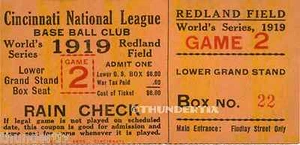 7 1886 - 1919 BASEBALL UNUSED FULL TICKETS 1919 WORLD SERIES black sox reprint - Picture 1 of 7