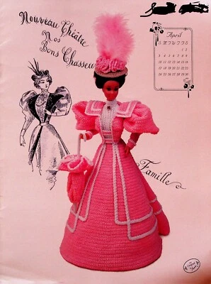 Fashion Bride Doll Dress Gown Miss April 1994 Crochet Pattern Gibson Girl - Image 1 of 2