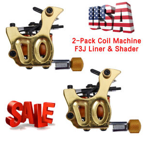 2-PACK Cast Iron 10 Coils Tattoo Machine Fit for Liner & Shader F3J