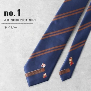 Florence Spec SUPER MARIO BROS. Mario Tie Men's Navy #1 Japan w/ Gift Box - Picture 1 of 17