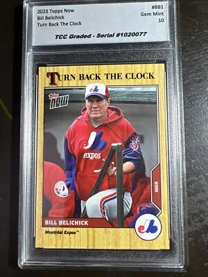 2023 Topps Now Bill Belichick Turn Back Clock Baseball TCC Graded Gem Mint 10 - Image 1 of 2