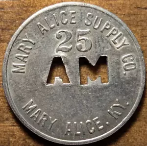1949 Mary Alice, Kentucky KY Mary Alice Supply 25 fichas de carbón orco - Imagen 1 de 4