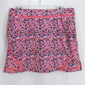 Lady Hagen Skort Womens Sz 10 Pink Blue Orange Print Skirt Built In Shorts Golf