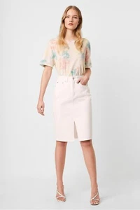 French Connection Reem Womens Denim High Waisted Pencil Skirt (White) NOW £20!!! - Picture 1 of 4