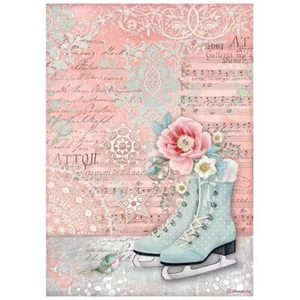 Stamperia A4 RICE PAPER - SWEET WINTER - ICE SKATES, Decoupage - Picture 1 of 1