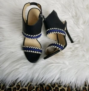 GX GWEN STEFANI TAKAKO Womens Shoes Faux Leather Black Heels Sandal 6 MSRP $89 - Picture 1 of 8