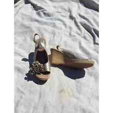 BOC leather wedge heel sandals 9 40.5 NEW flower floral tan gold comfort shoe