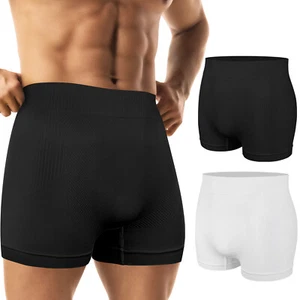 4 Pack Men Seamless Boxer Briefs Shorts Underwear Breathable Soft Stretch Trunks - Picture 1 of 15