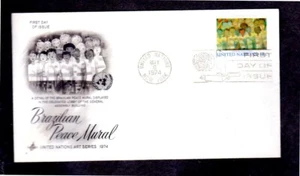UNITED NATIONS NEW YORK #247 10 CENT PEACE MURAL #6 ENVELOPE FDC MINT NH a - Bild 1 von 2