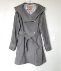 Emu Australia Grey Wool Huonville Double Breasted Belted Coat Size S