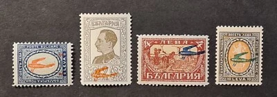 BULGARIA 1927 VF MLH OG JUEGO COMPLETO AVIONES AVIACIÓN SOBREIMPRESO juego fresco Foto 1 de 2