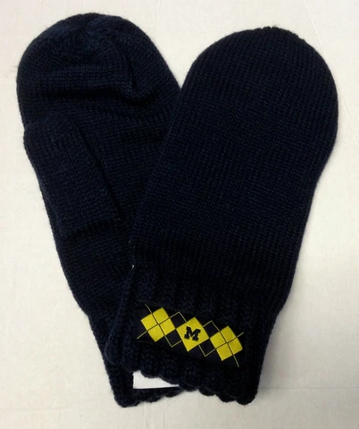 NCAA Michigan Wolverines Adidas Knit Mittens Winter Gloves L145W OSFA NEW! Cover
