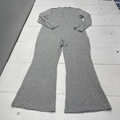 Mono SHEIN Curve para mujer 3XL gris manga larga cremallera frontal acampanado pierna elástico Foto 1 de 4