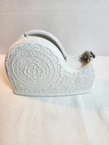 beautiful white ceramic dreamcatcher tape dispenser by crowing touch collections - Picture 1 of 5