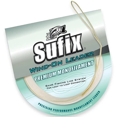 Línea de pesca líder monofilamento premium Sufix Wind-On, 11 yardas. - Transparente Foto 1 de 2