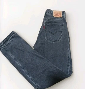 Levi’s Damen Low Pro Straight Jeans Schwarz Gr. 24 Distressed Dark Wash Denim - Bild 1 von 4