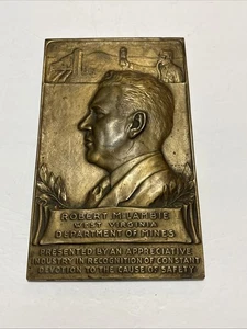 Rare Brass Bronze Plaque West Virginia Dept Of Mines Robert M Lambie Coal Miner - Picture 1 of 14