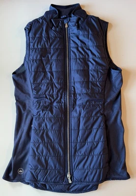 Colete Feminino Peter Millar / Azul Marinho / Pequeno - Acolchoado Zíper Duplo NOVO NA BOLSA - Imagem 1 de 4