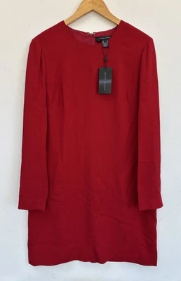 Ralph Lauren Black Label Dress 12 NWT Red Crepe Shift NWT - Image 1 of 4