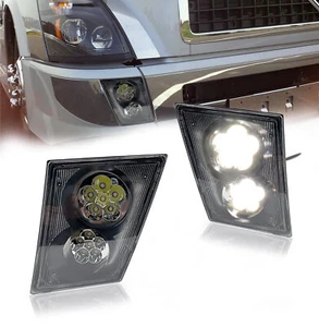 Volvo VNL/VN LED Fog Light Lamp With Daytime Running Pair for 2003-2017 Models - Picture 1 of 6
