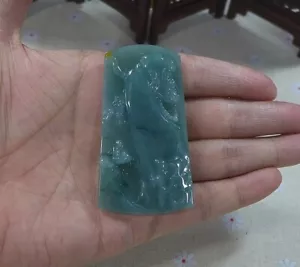 Cert'd Natural Type A Icy Jadeite Jade Taoist Lao Zi 悟道 Pendant 2404 - Picture 1 of 7