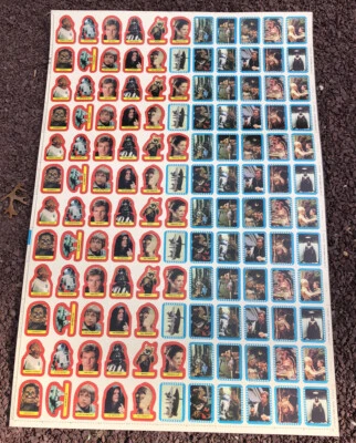 Original 1983 Vintage Topps Star Wars Return Of The Jedi Uncut Sticker Sheet - Image 1 of 4