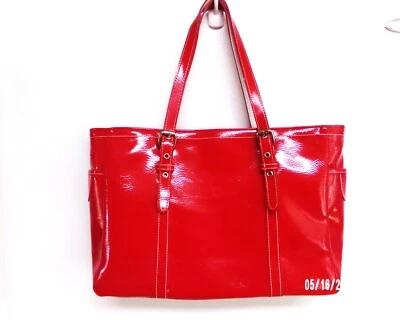 BOLSO DE MANO VINTAGE NUEVO MATRIX VINILO PLÁSTICO ROJO SUAVE Foto 1 de 4