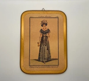 Regency Dame Fashion Wood Plaque Costume Parisien 1820 French Journal Wall Art - Picture 1 of 10