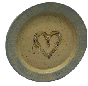 THREE RIVERS POTTERY OHIO 9” PLATE Dish HEART Michelle For Valentines Day Fun - Picture 1 of 12