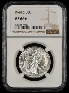 1944 S Walking Liberty Half Dollar NGC MS66 STAR - Picture 1 of 2