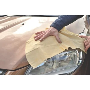 Peau de Chamois véritable pour lustrage vitres voiture moto Taille S - Picture 1 of 4