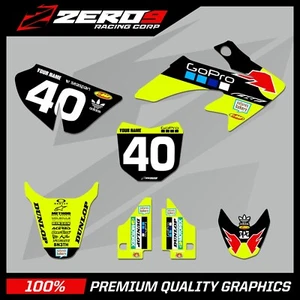 KIT DE CALCOMANÍAS DE GRÁFICOS HONDA CRF 50 MOTOCROSS GRAPHICS MX PRO-GO YEL-F/NEGRO - Imagen 1 de 6