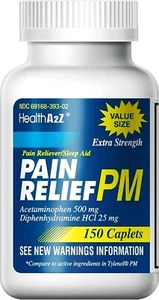 Extra Strength Pain Relief PM | 150 Caplets | Acetaminophen 500Mg | - Picture 1 of 6