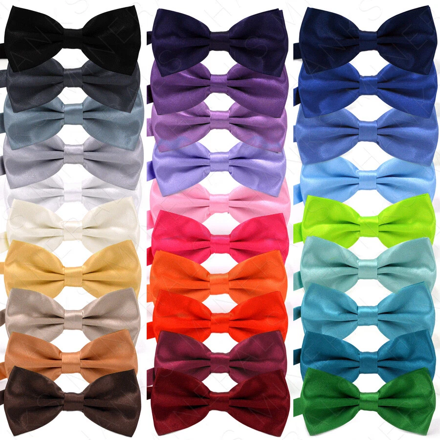 Bowtie Mens Adjustable Formal Wedding Party Necktie Bow Tie Solid Color Tuxedo - Image 1 of 1