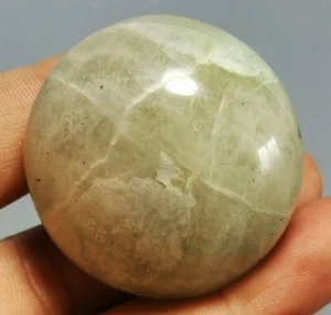 RARE NATURAL green moonstones QUARTZ CRYSTAL Sphere Palm HEALING - Picture 1 of 10