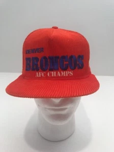 Vintage neu ohne Etikett Deadstock Denver Broncos Mütze Druckknopflasche Cord AFC Champs NFL - Bild 1 von 6