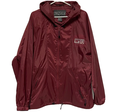 Vintage Jansport WSU Washington State Cougars Full Zip Windbreaker Jacket Large Cover
